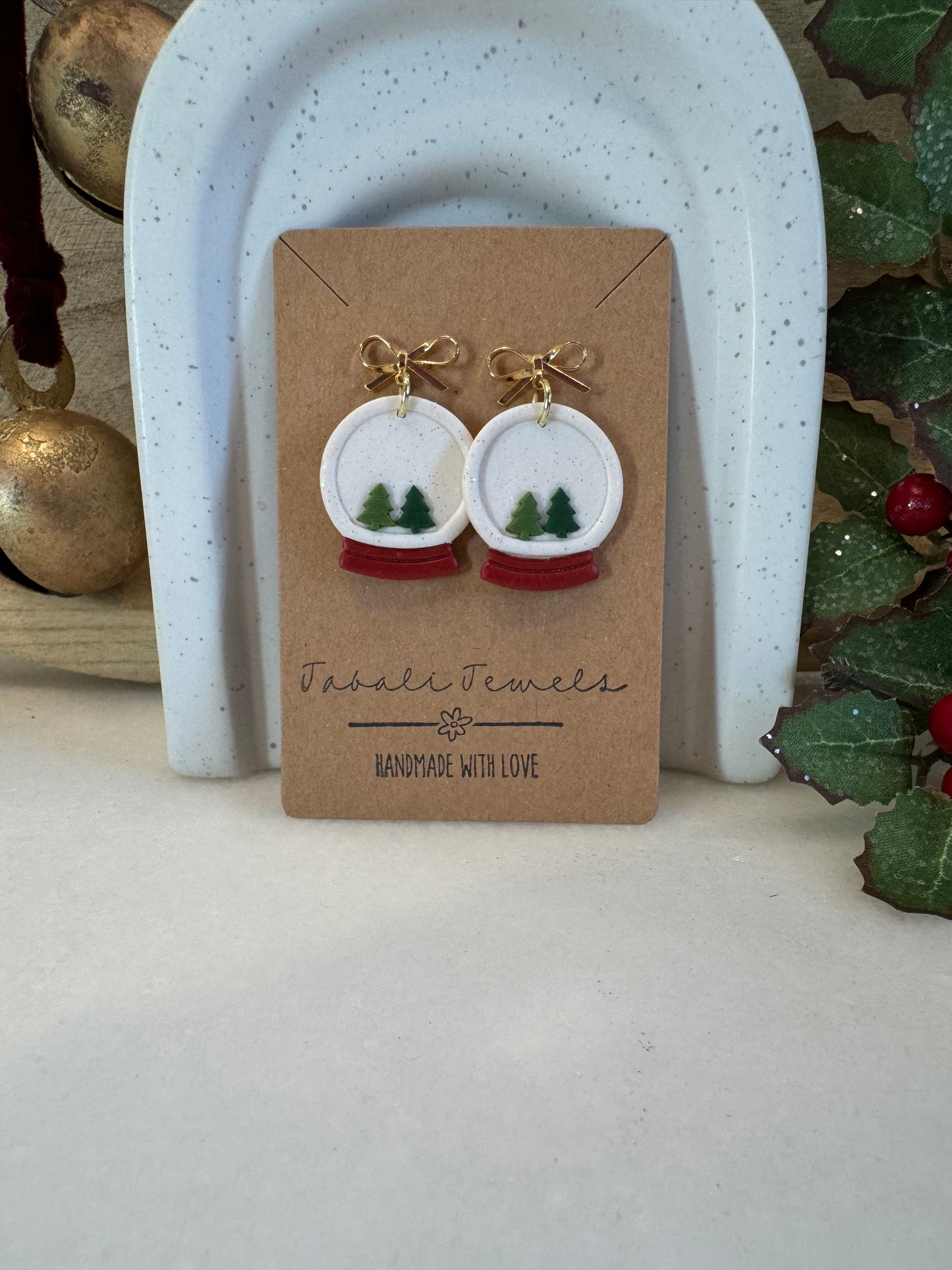 Snow Globe with tiny Christmas trees