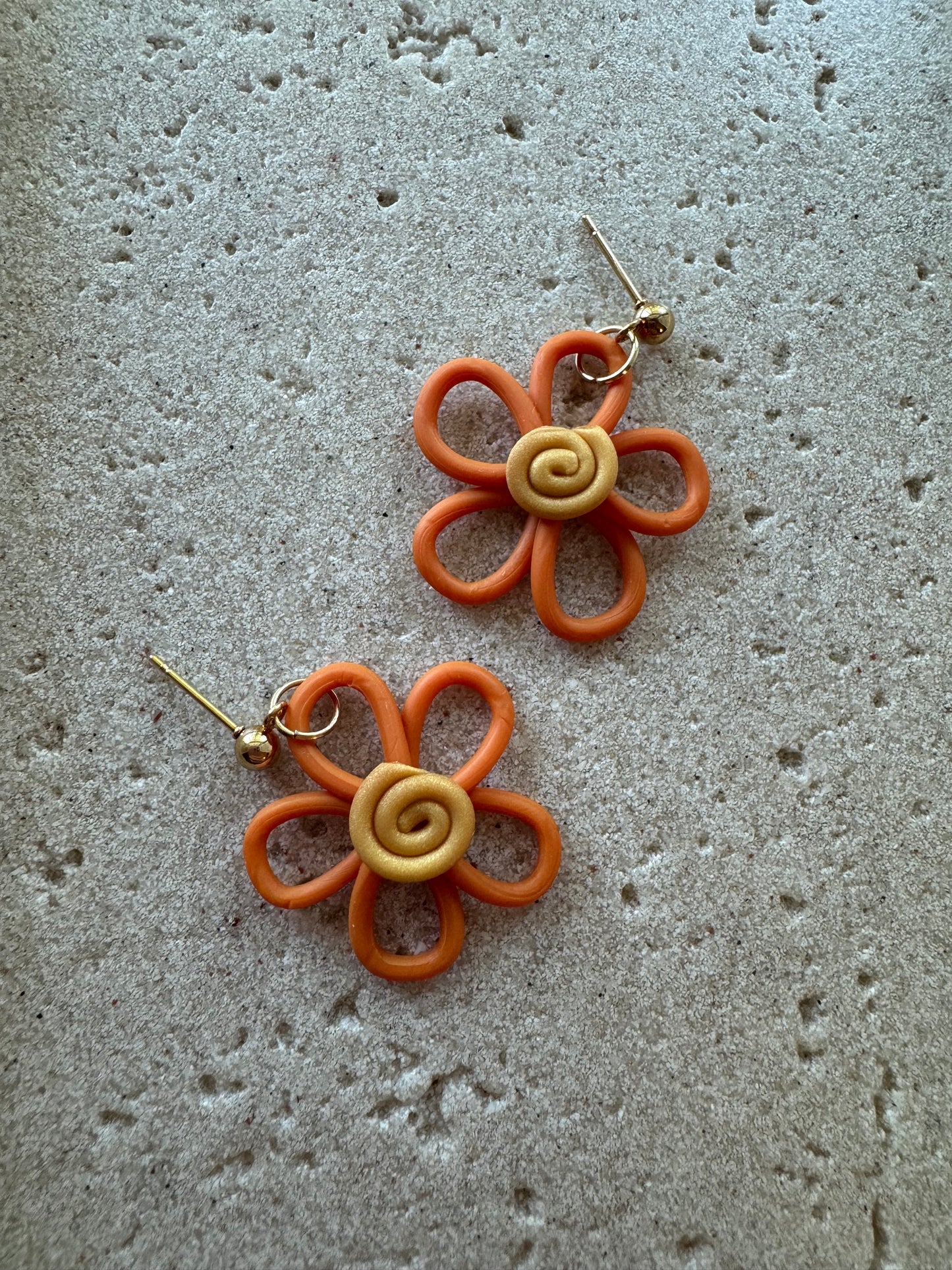 Orange and Gold Daisy Dangles