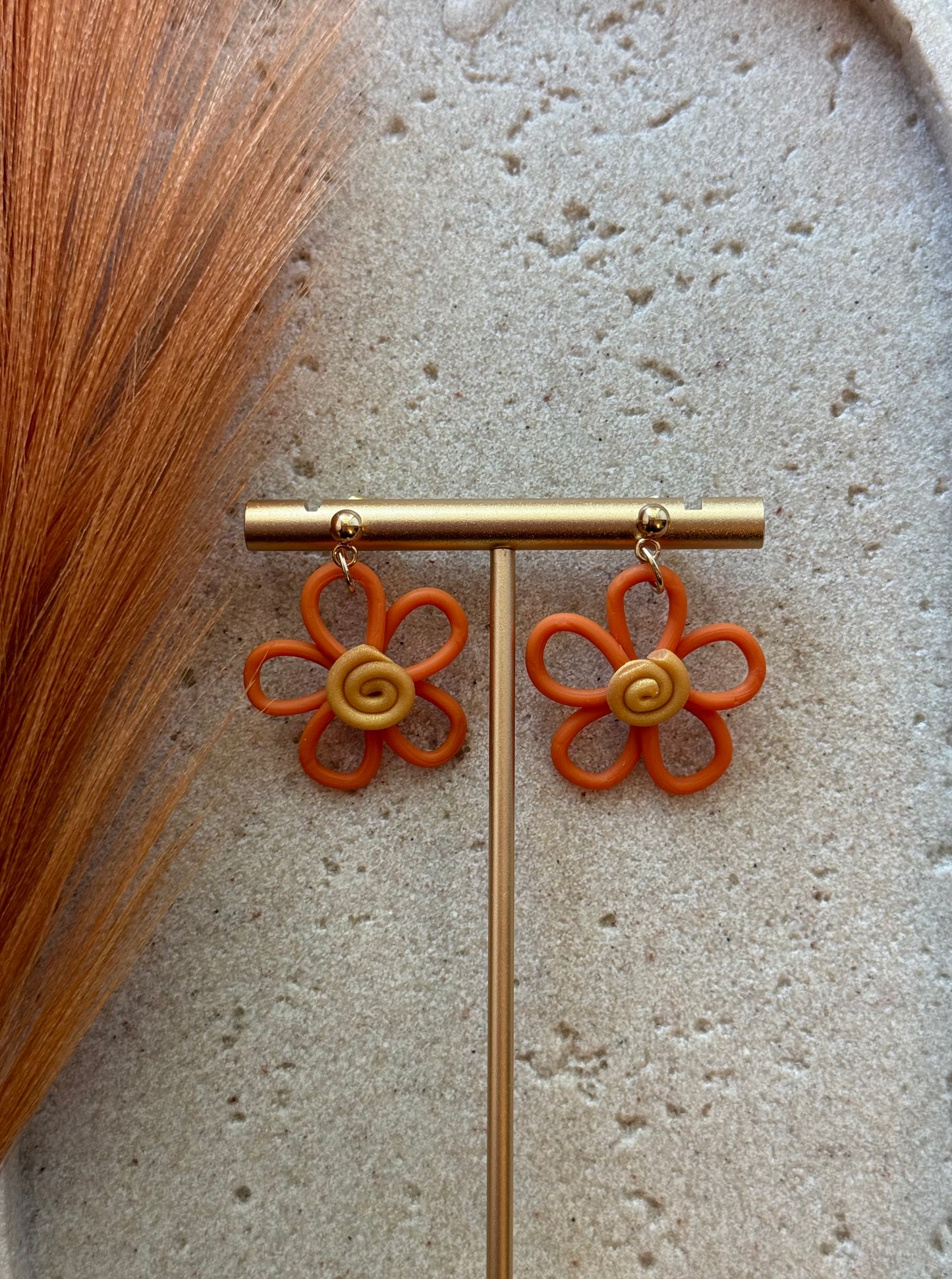 Orange and Gold Daisy Dangles